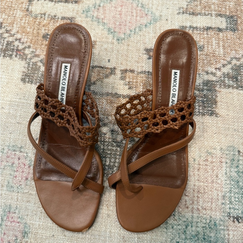 Manolo Blahnik Brown Women's Sandals